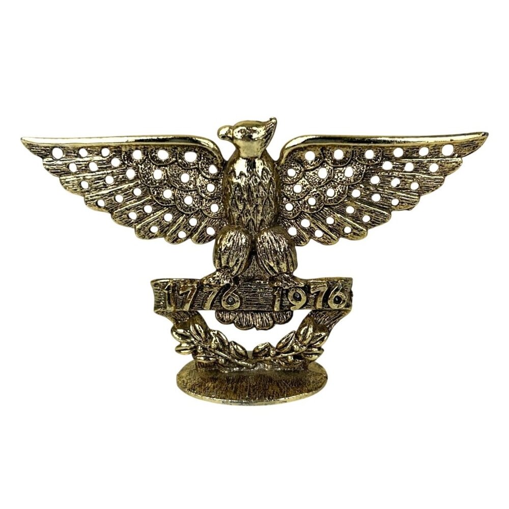 Torino Bi-Centennial Eagle Metal Earring Holder Statue 1970s Wings Patriotic VTG